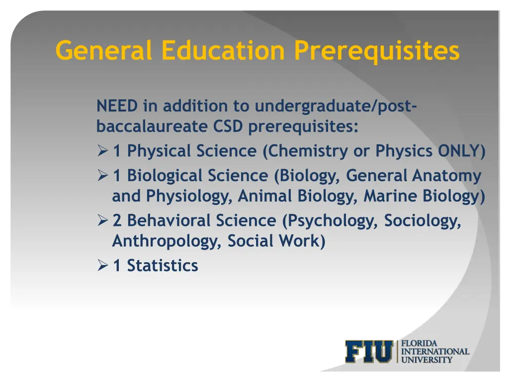 general education prerequisites