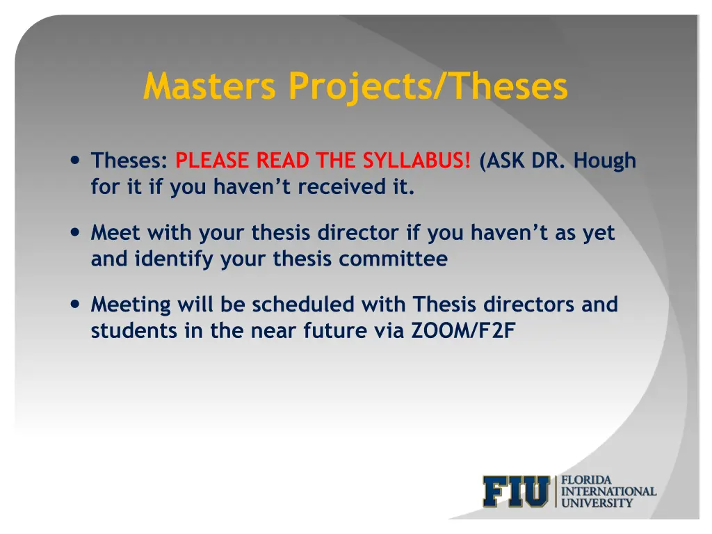 masters projects theses