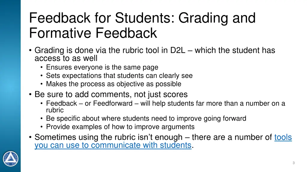 feedback for students grading and formative