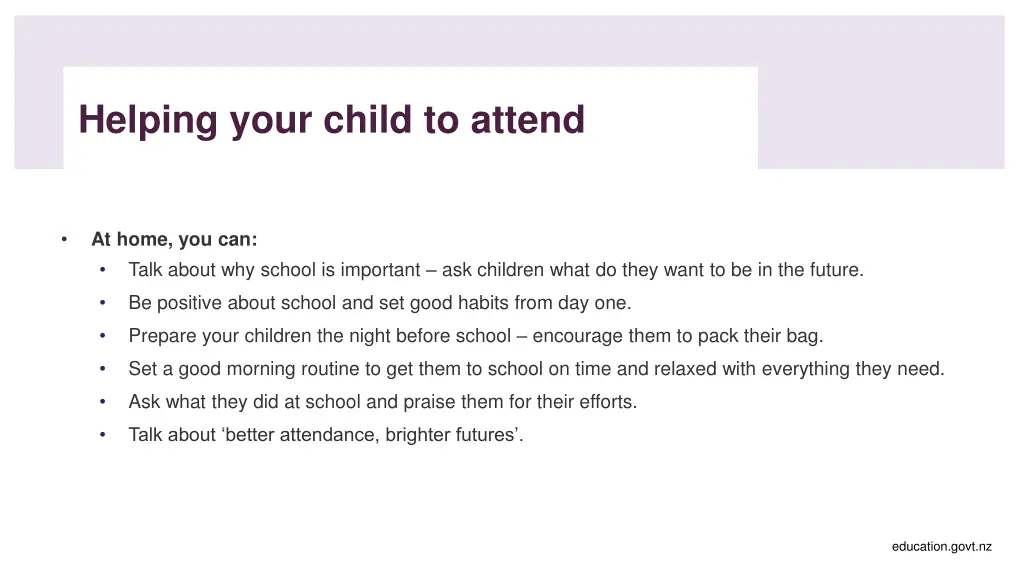 helping your child to attend