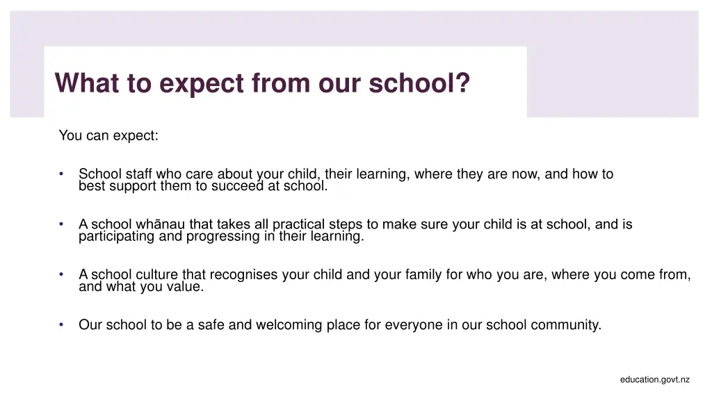 what to expect from our school