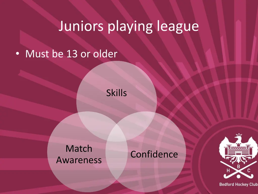 juniors playing league