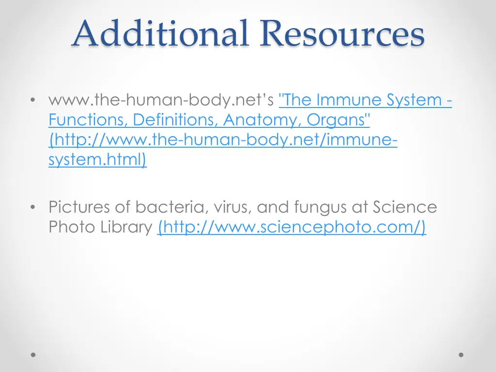 additional resources