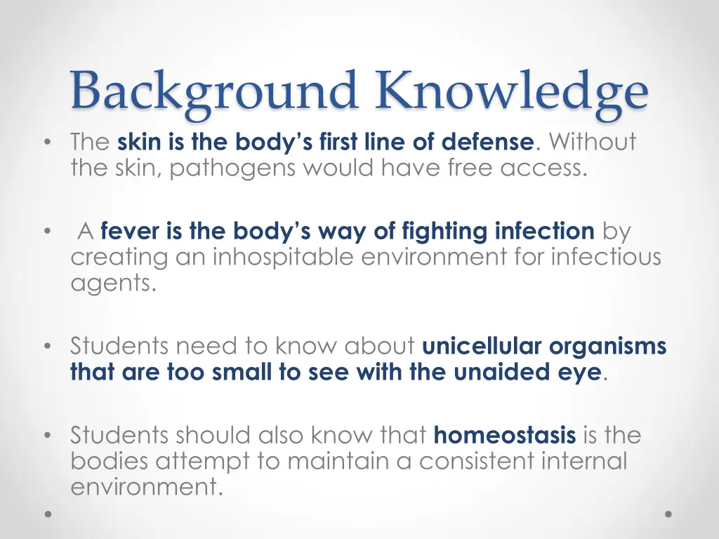 background knowledge the skin is the body s first