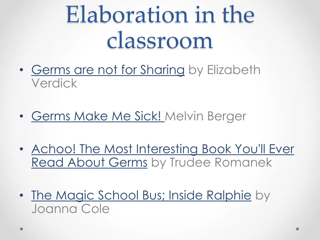 elaboration in the classroom