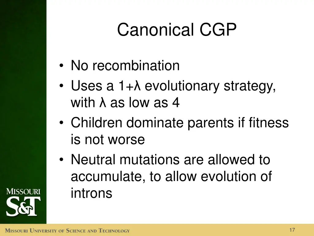 canonical cgp