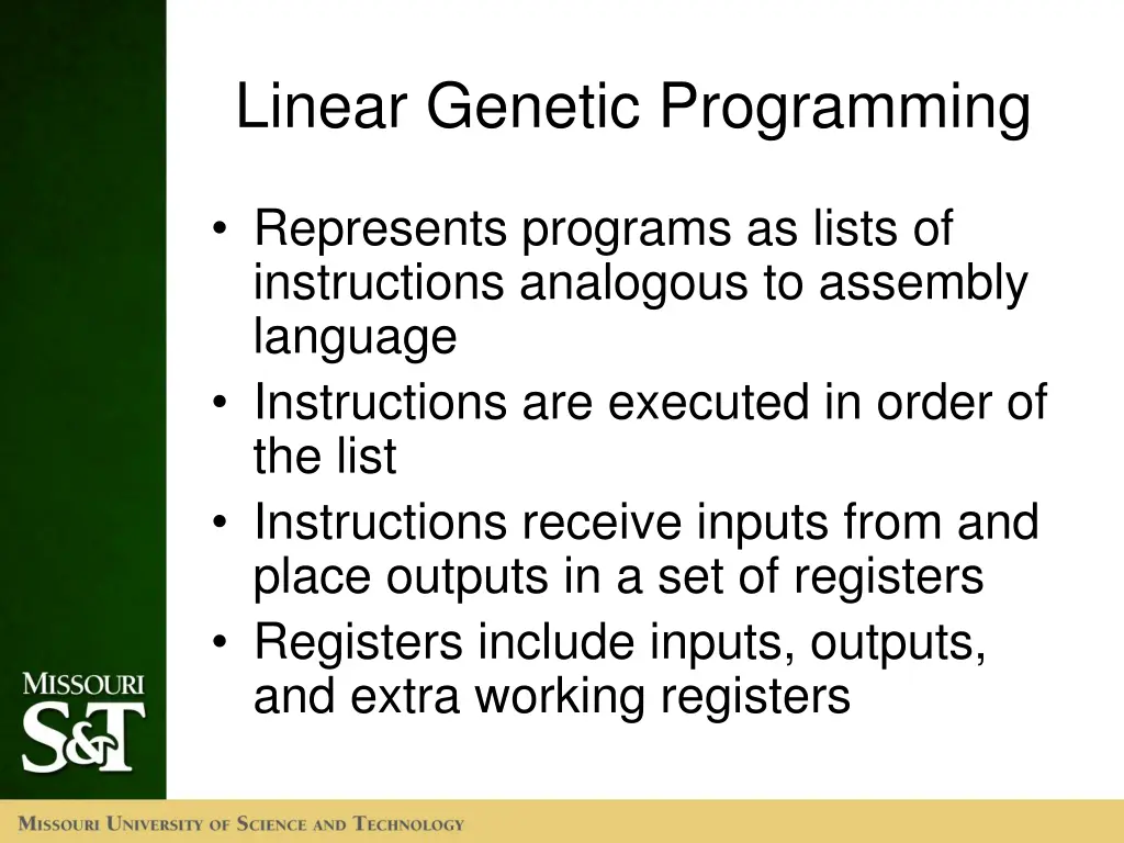linear genetic programming