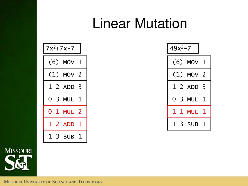 linear mutation
