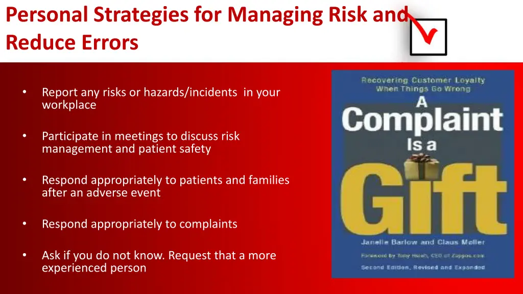 personal strategies for managing risk and reduce 1