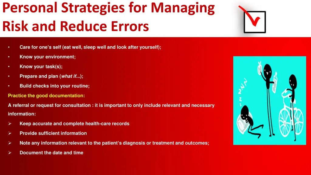personal strategies for managing risk and reduce