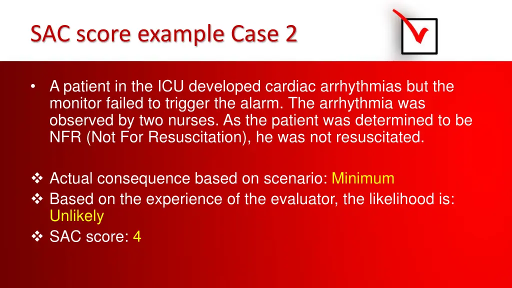 sac score example case 2