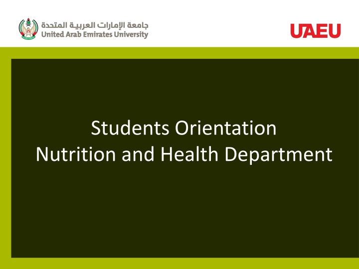 students orientation nutrition and health