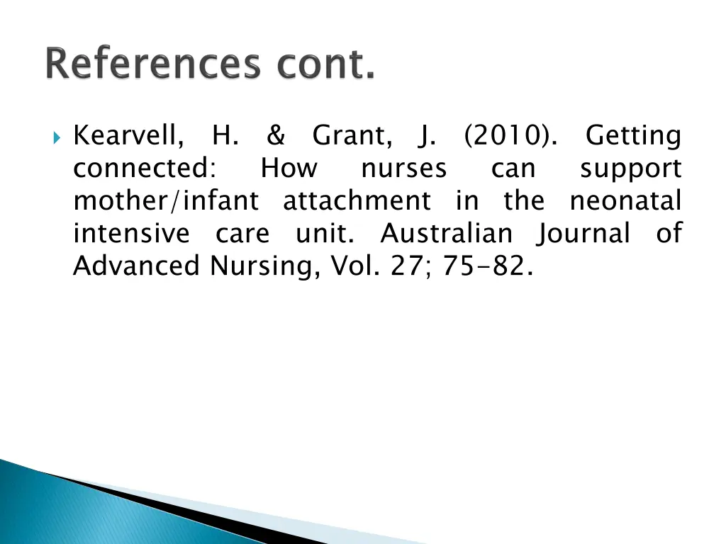 kearvell connected mother infant attachment