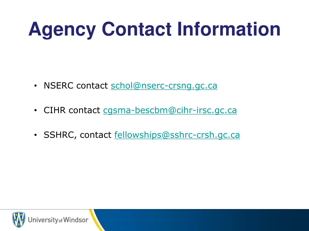 agency contact information