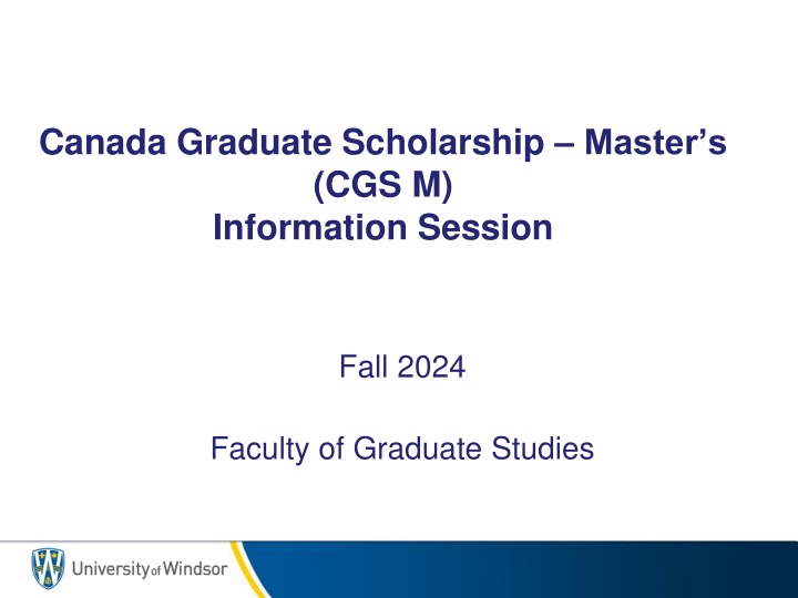 canada graduate scholarship master