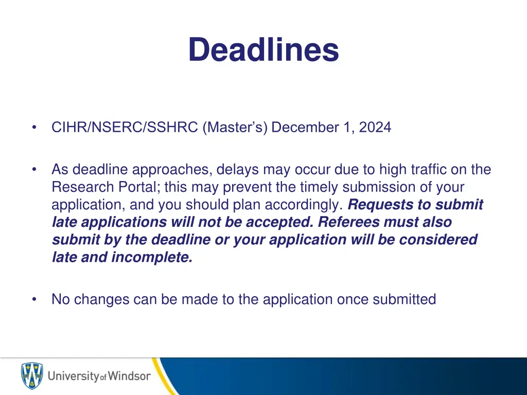 deadlines