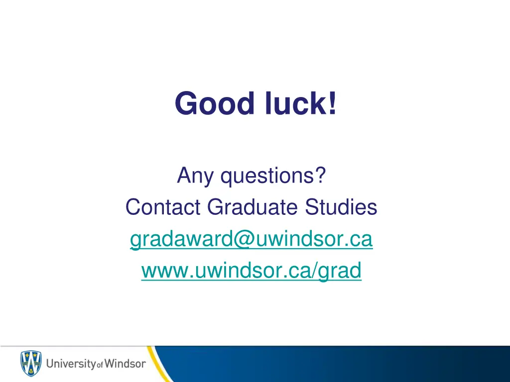good luck