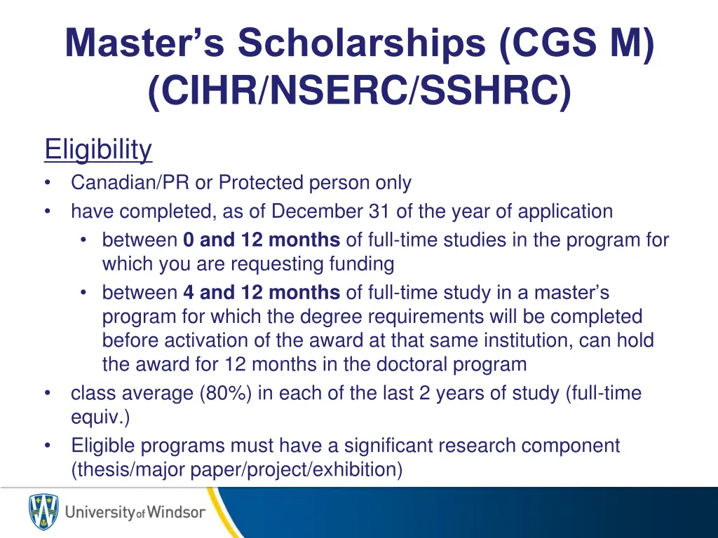 master s scholarships cgs m cihr nserc sshrc 2