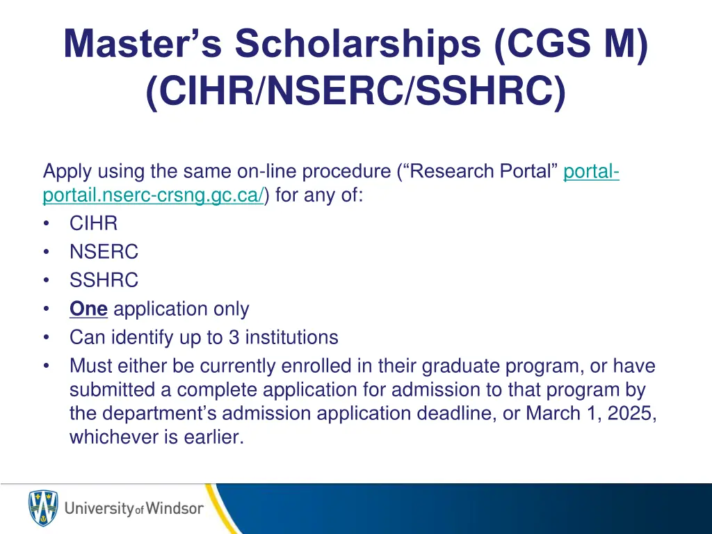 master s scholarships cgs m cihr nserc sshrc 4