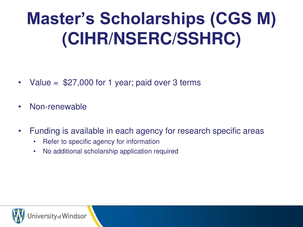 master s scholarships cgs m cihr nserc sshrc