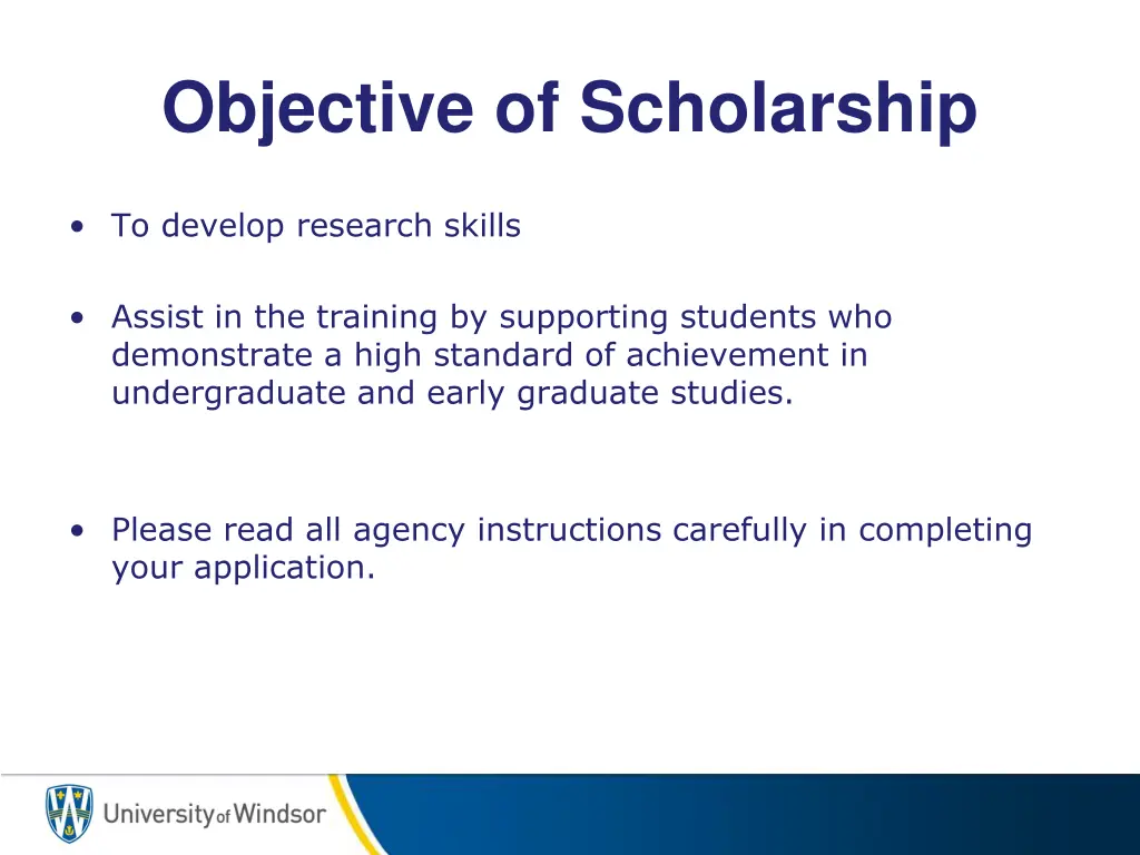 objective of scholarship