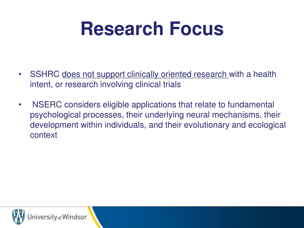 research focus