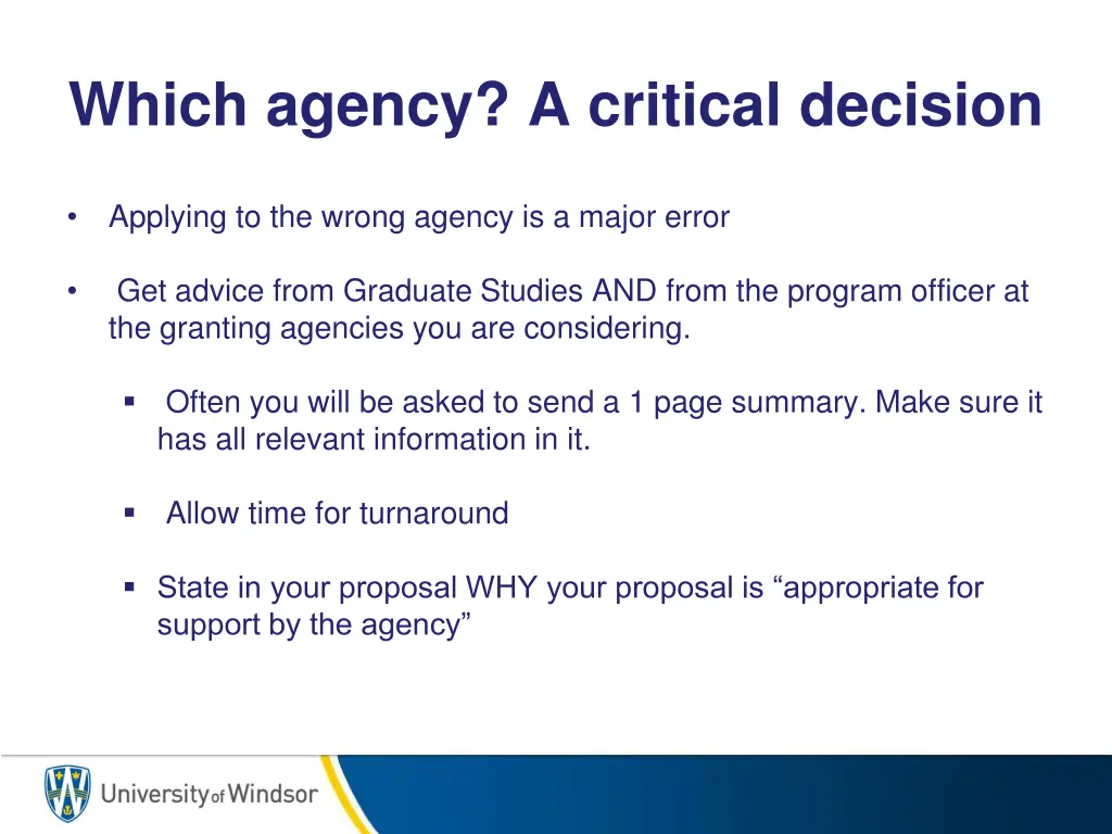 which agency a critical decision