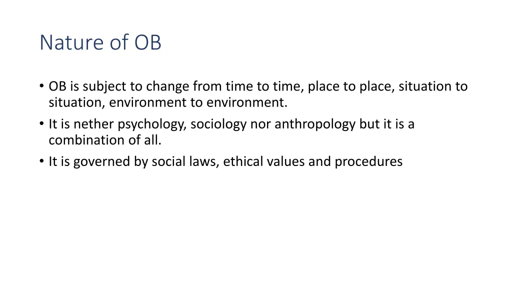 nature of ob