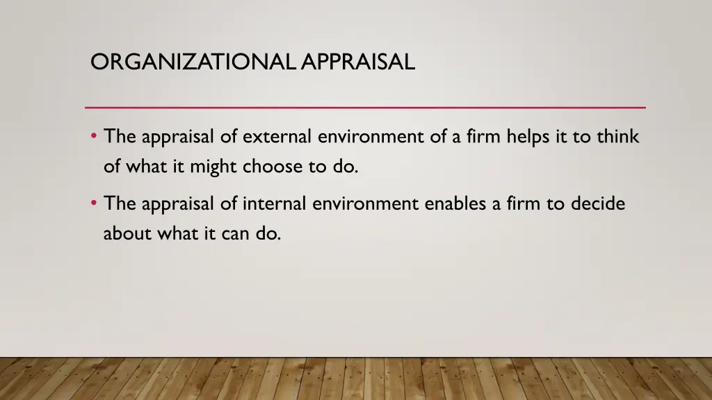 organizational appraisal
