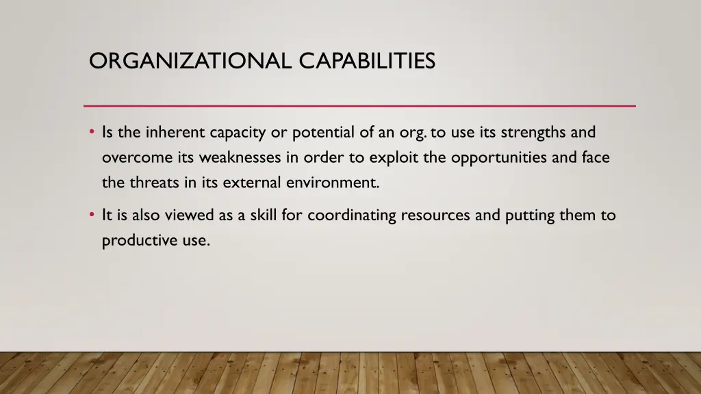 organizational capabilities