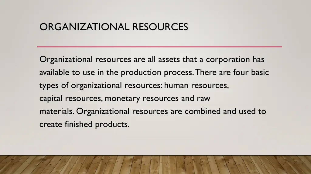 organizational resources