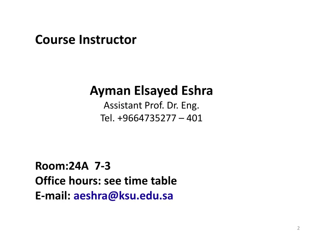 course instructor