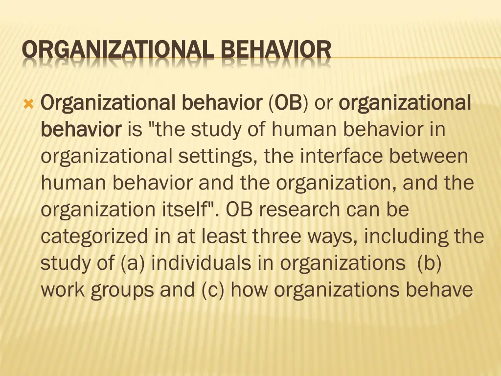 organizational behavior organizational behavior