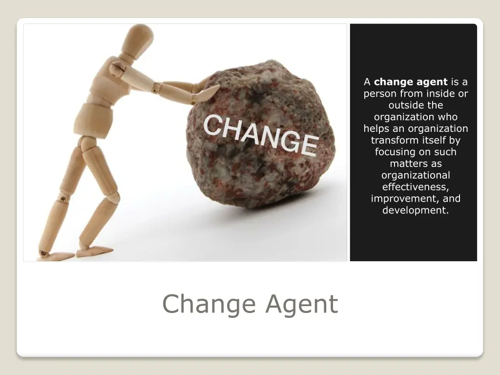 a change agent is a person from inside or outside