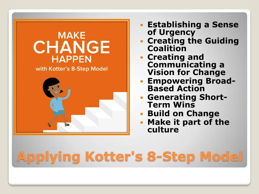 establishing a sense of urgency creating