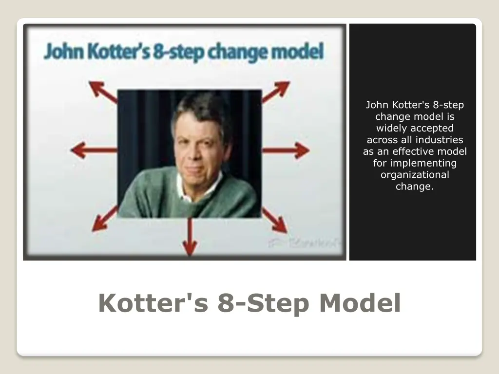 john kotter s 8 step change model is widely