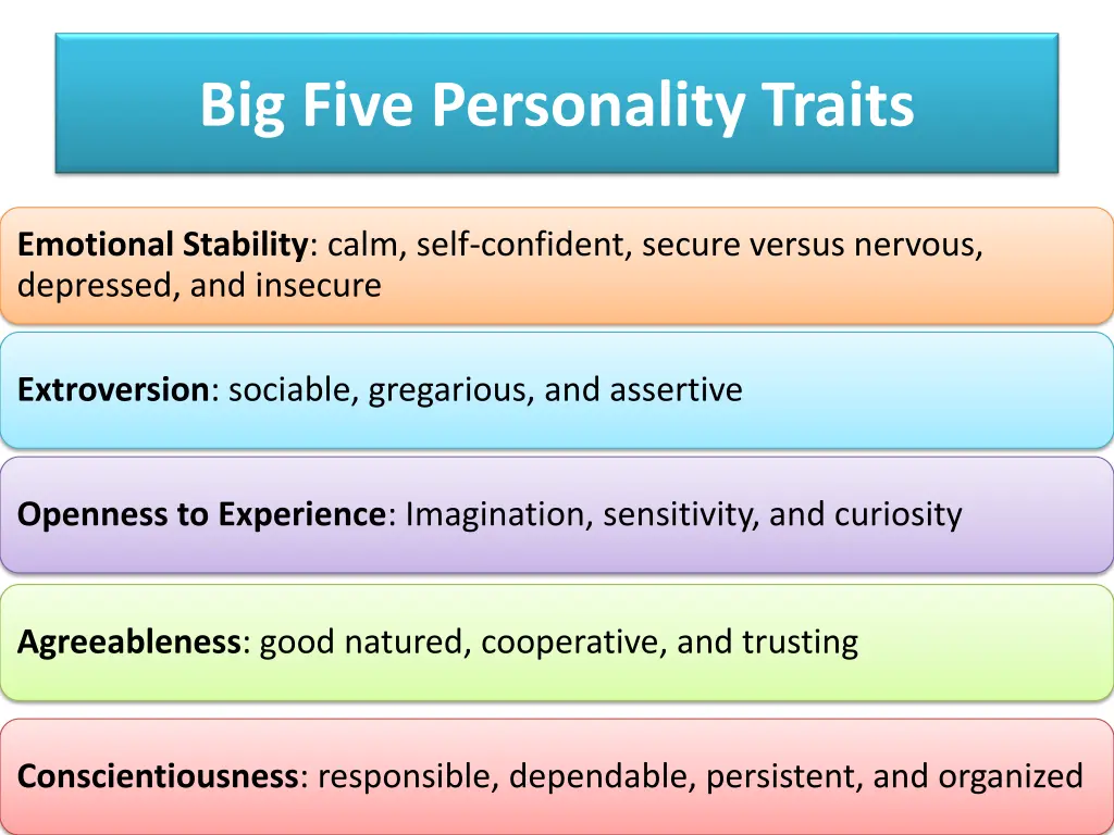 big five personality traits