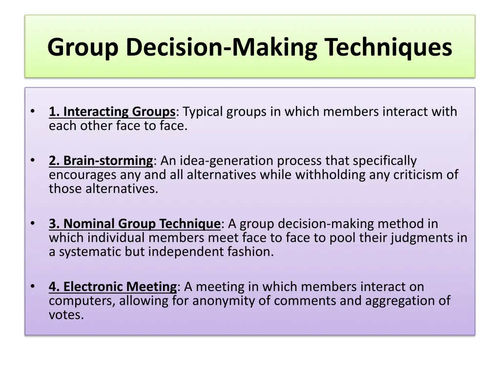 group decision making techniques