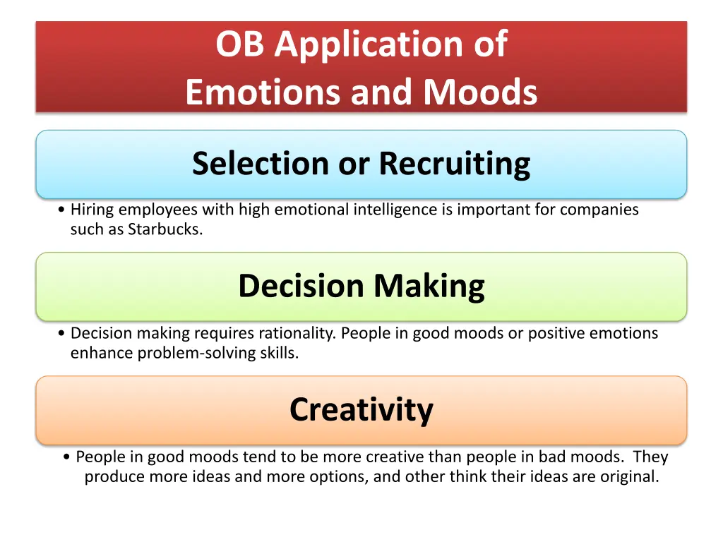ob application of emotions and moods