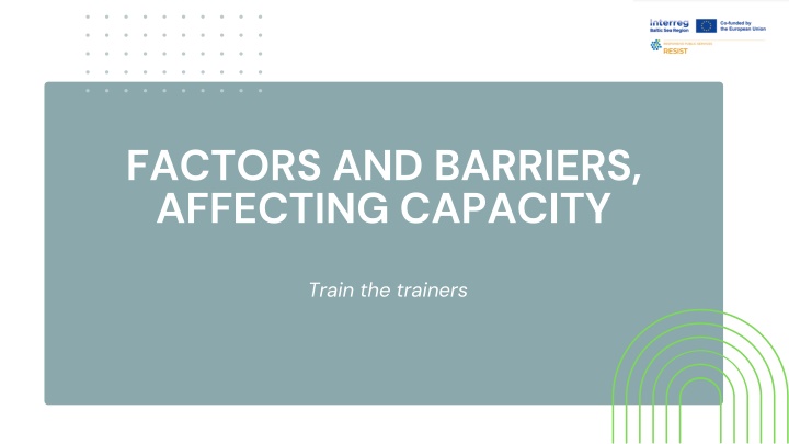 factors and barriers affecting capacity