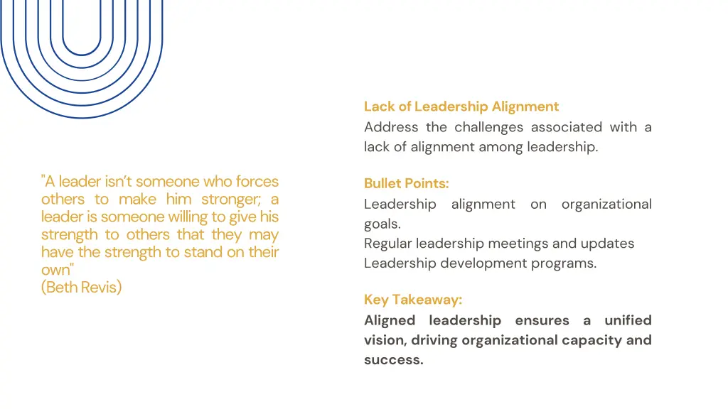 lack of leadership alignment address