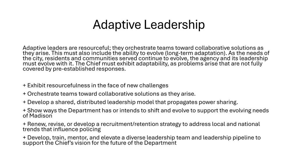 adaptive leadership
