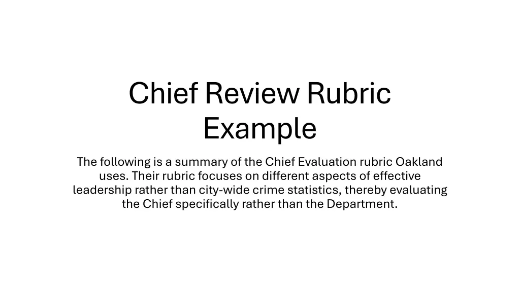 chief review rubric example the following