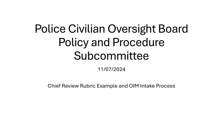 police civilian oversight board policy