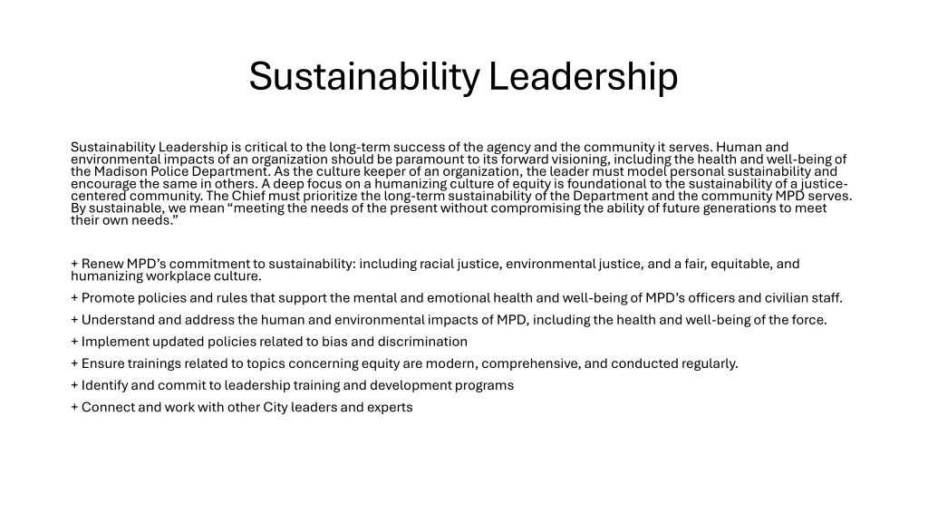 sustainability leadership