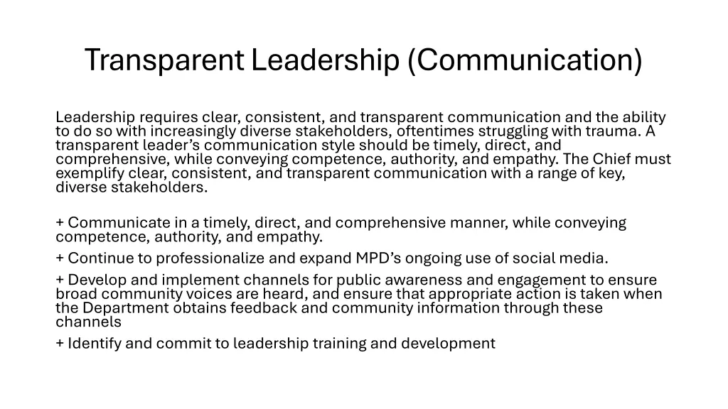transparent leadership communication