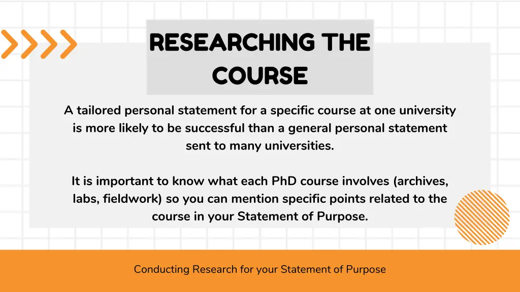 researching the course