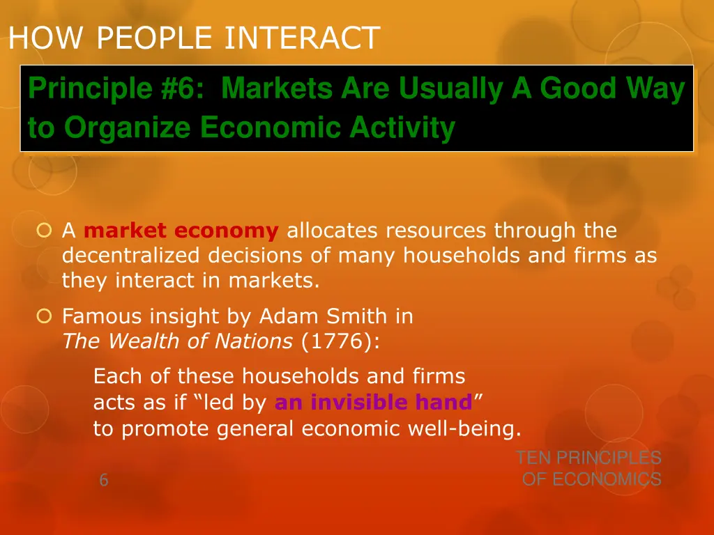how people interact principle 6 markets 1