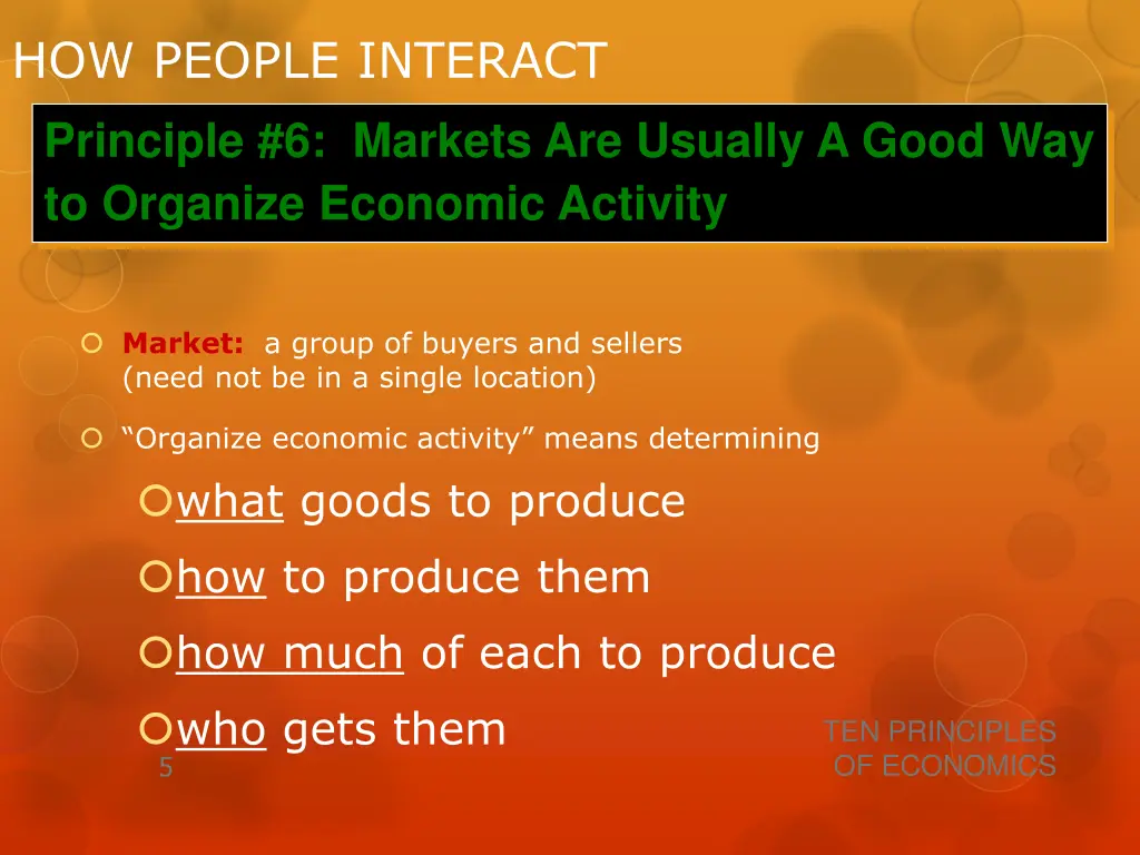 how people interact principle 6 markets