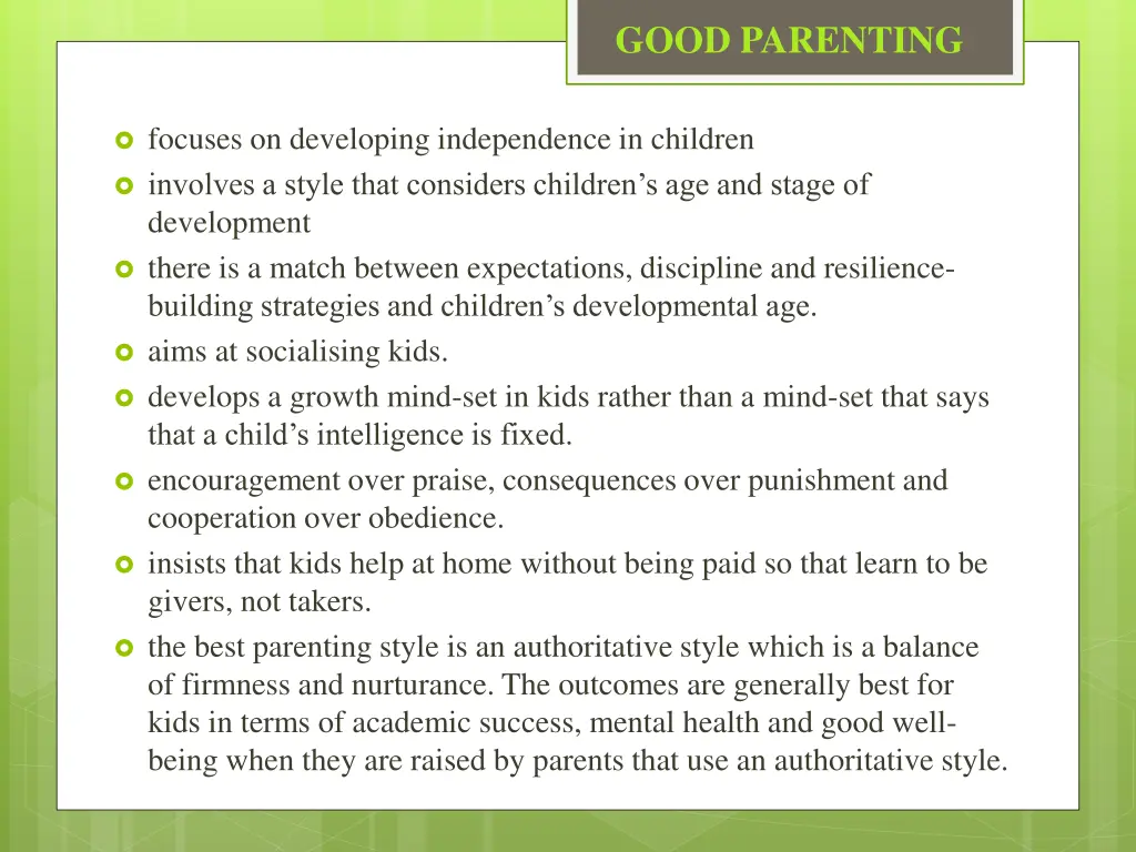 good parenting